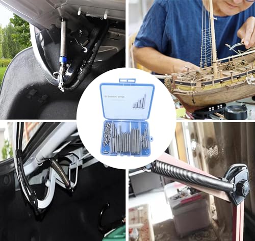 CREEYA 60pcs Extension Spring Assortment Kit, 0.035" Wire Diameter, 1/4" Outside Diameter, 13/32" to 2-1/4" Length, Stainless Steel Mechanical Small Extension Springs with Hook Ends - Image 5