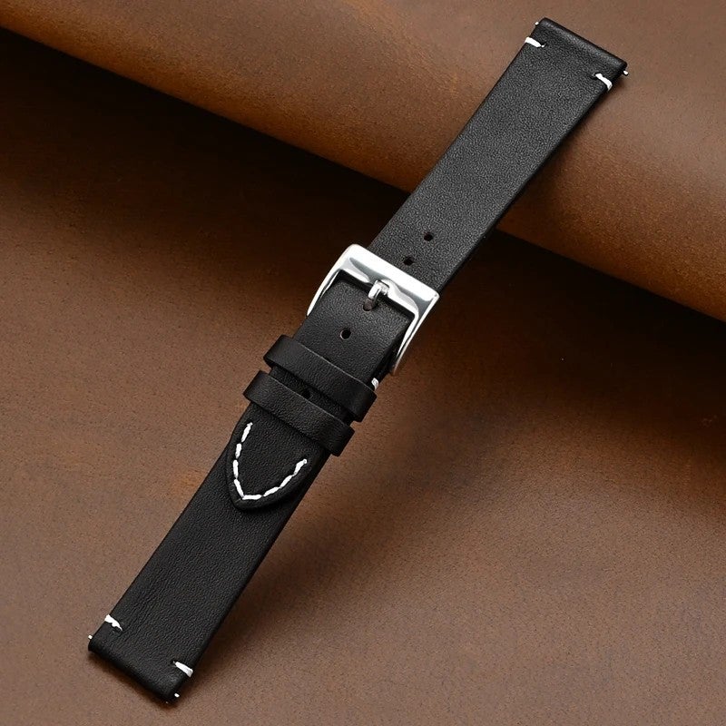 Bluejw Vintage Leather Watch Band Quick Release Replacement Strap – Genuine Leather Watch Strap for Men and Women, Easy to Replace the Watch Strap - Image 1