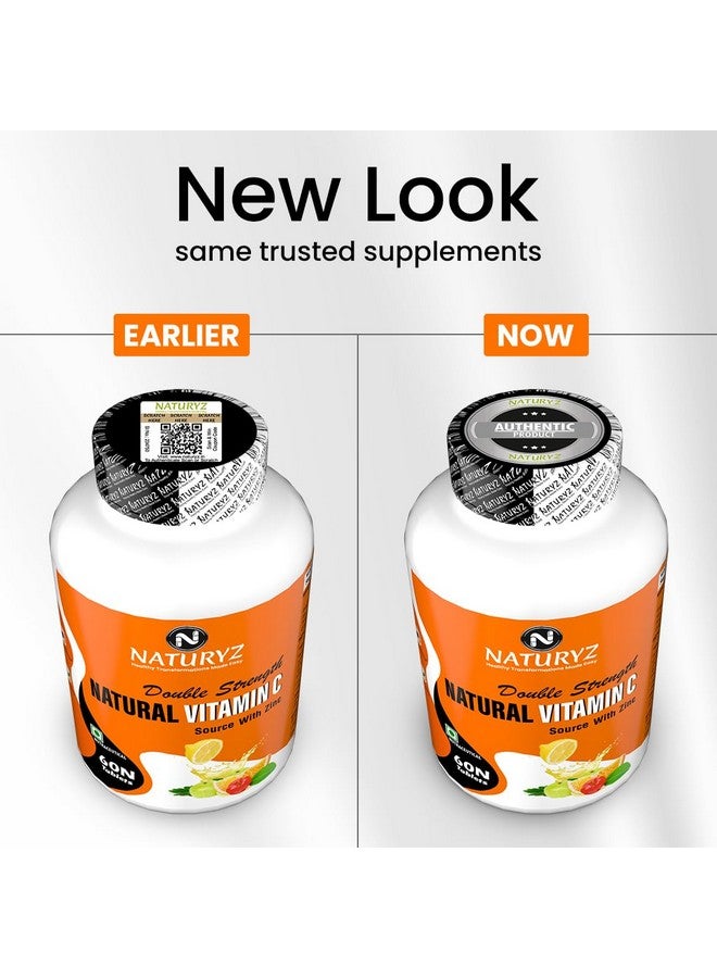 Naturyz Double Strength Natural Vitamin C & Zinc Supplement with Amla, Acerola Cherry, Citrus Bioflavonoids rich in Antioxidants for Immunity Support & Skincare pack of 2 (120 Vegetarian tablets) - Image 3