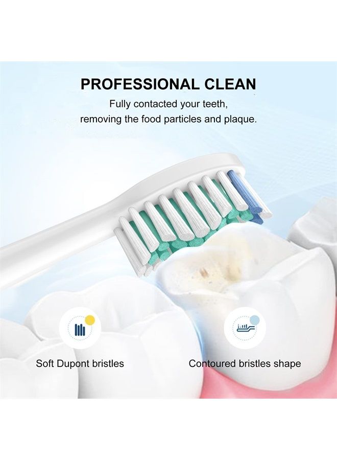 ELFIN Toothbrush Heads for Philips Sonicare Replacement Brush Heads with Protective Cover Soft Dupont Bristles Electric Toothbrush Replacement Heads for Oral Health, 8 Pack - Image 2