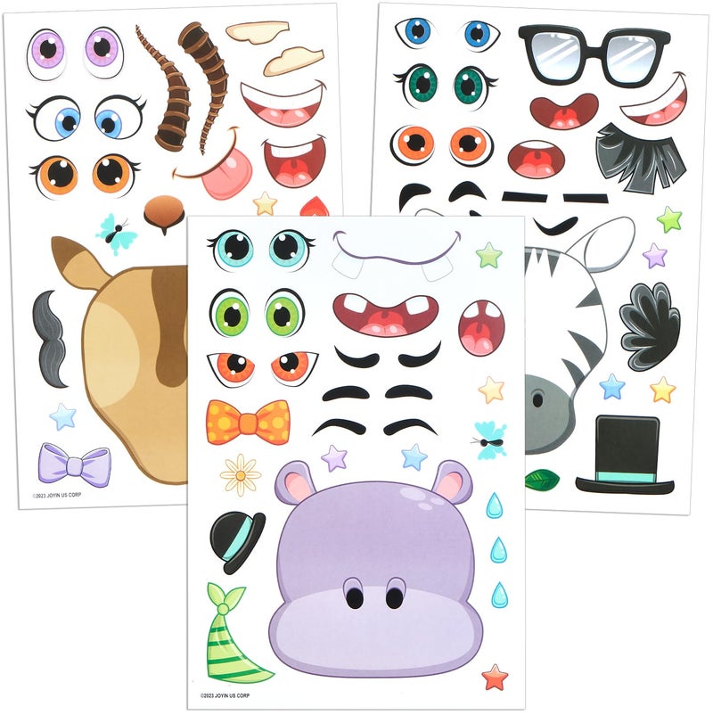 JOYIN 36PCS 9"x6" Make a face Stickers for Kids, Make Your Own Safari Animal Stickers, Jungle Party Favors Kids Crafts, Goodie Bags Stuffers, Classroom Rewards - Image 5