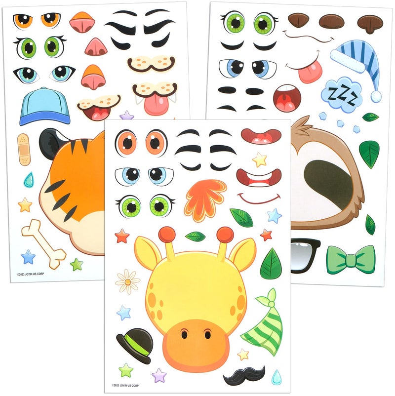 JOYIN 36PCS 9"x6" Make a face Stickers for Kids, Make Your Own Safari Animal Stickers, Jungle Party Favors Kids Crafts, Goodie Bags Stuffers, Classroom Rewards - Image 4