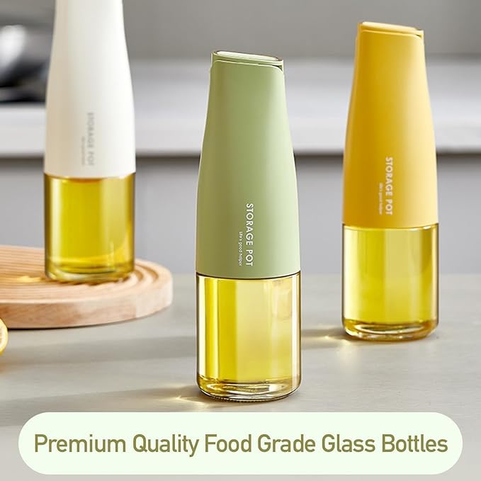 BuntyChiku Kitchen Glass Oil Bottle with Automatic Opening and Closing Lid Oil Bottle for Easy Pouring Glass Oil Dispenser 500ml with Gravity Ideal for CookingMulticolor Pack of 1 - Image 3
