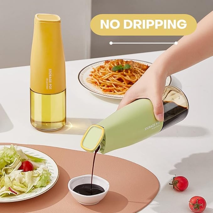 BuntyChiku Kitchen Glass Oil Bottle with Automatic Opening and Closing Lid Oil Bottle for Easy Pouring Glass Oil Dispenser 500ml with Gravity Ideal for CookingMulticolor Pack of 1 - Image 2