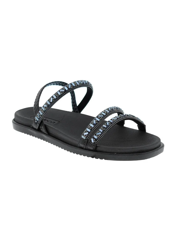 موليكا Moleca Ladies Sandals With Back Strap Black | Made In Brazil