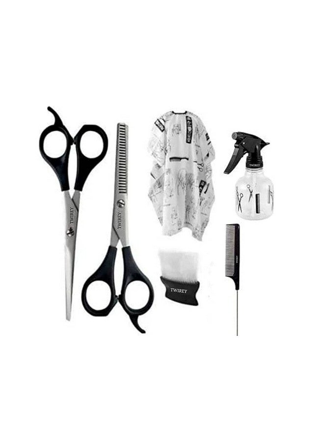 TWIREY Professional Hair Cutting Kit at Home Scissors for Hair Nose Ear Hair Beard Mustache Neck Duster Brush Comb Haircut Cape Barber Salon Women - Image 1