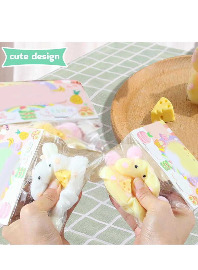 0TO1 TECH 2pcs Squishy Hamster Squeeze Toys,3inch Big Cute Soft Hamster Squishy Toys,Stress Relief Squishies for Kids Party Favors, Pinch Family, Fidget Toys Suitable Adults Kids Big - Image 3