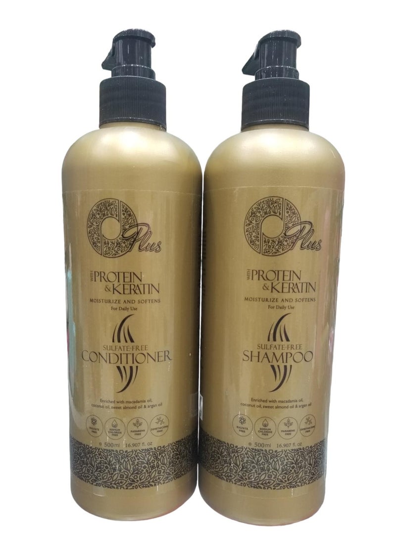 Oplus Shampoo 500 Ml Conditioner 500 Ml Moisturizer And Softener Suitable For Use After Protein And Keratin - Image 1