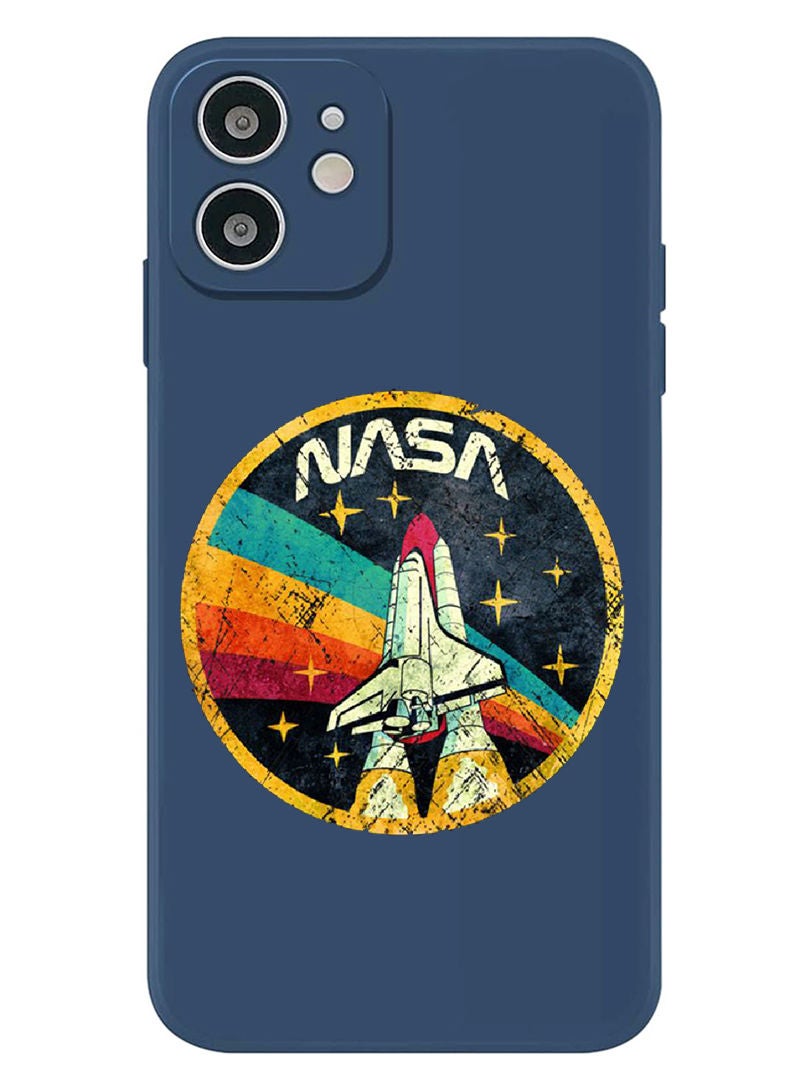 Theodor Protective Slim Fit Case Liquid Silicone Cover with Full Body Protection Anti-Scratch Shockproof Case For iPhone 12 Blue  - Nasa 2 - Image 1