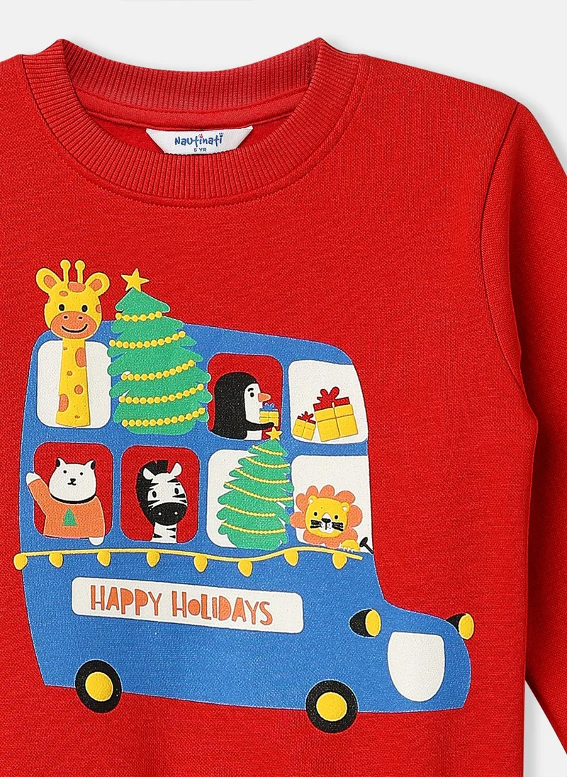 Nautinati  Nautinati Boys Fleece Holiday Theme Printed Sweatshirt for Men | Best Price UAE
