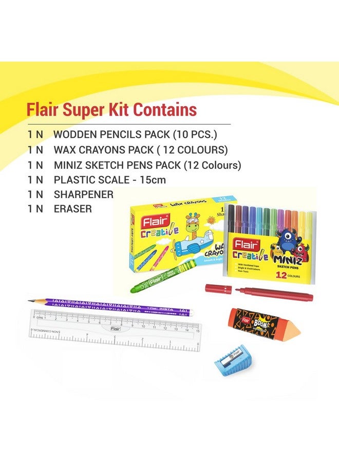 Flair FLAIR Creative Series Super Smart Kit | Combination Smart Kit for Your Creative Need | Use for Writing, Colouring, Drawing & Shading | Stationery Kit Ideal for Gifting | Pack of 1 Kit  - Image 3