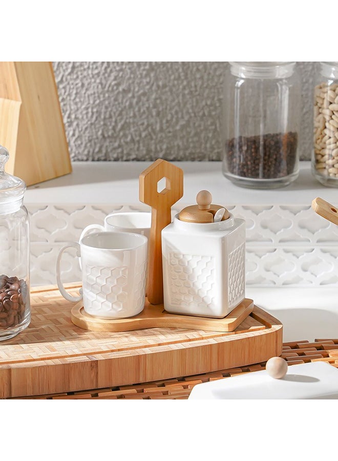 DANUBE HOME Princess 5-Pc Mug Set – Elegant Coffee & Tea Mugs, Durable Dishwasher Safe Cups, Perfect Kitchen Drinkware for Home & Office, Ideal Gift for Coffee Lovers 17.2x20x16.5 cm White - Image 3