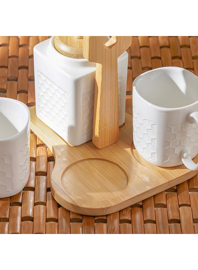 DANUBE HOME Princess 5-Pc Mug Set – Elegant Coffee & Tea Mugs, Durable Dishwasher Safe Cups, Perfect Kitchen Drinkware for Home & Office, Ideal Gift for Coffee Lovers 17.2x20x16.5 cm White - Image 2