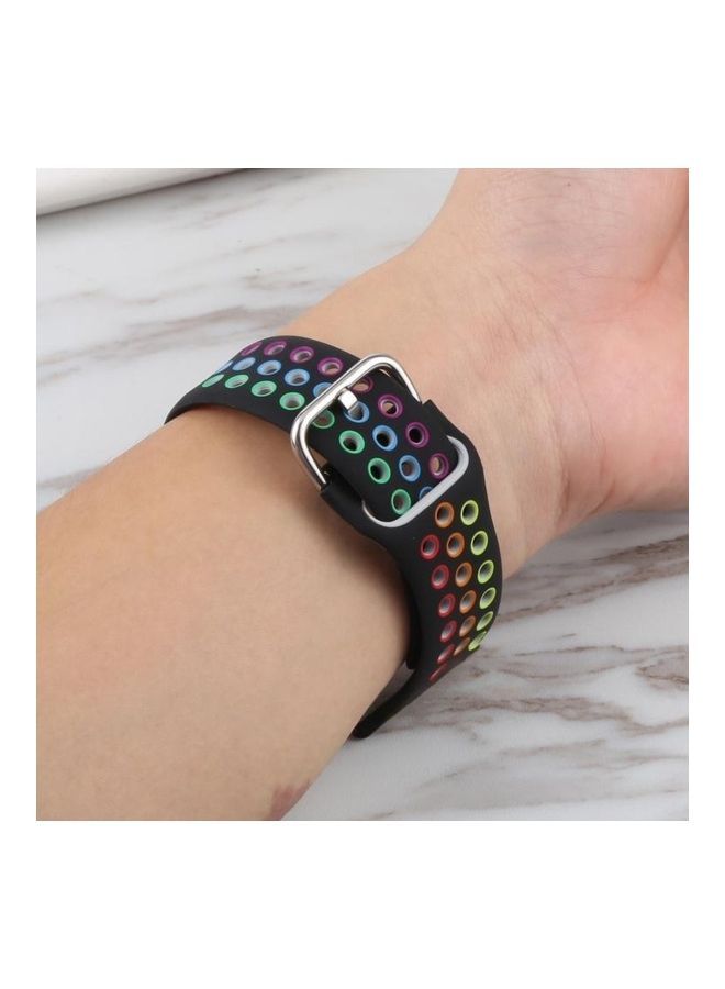 NIBEMINENT Replacement Watchband For Apple Watch With Protective Case Black Colorful - Image 4