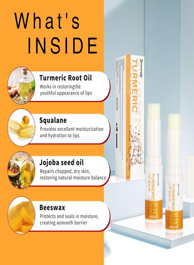 paminify Turmeric Lip Balm for Smokers With Root Oil - Brightening for Dark Lips, Long-Lasting Moisturizer for Dry, Cracked, and Dull Lips - All Natural Hydrating Skin Care, 2 PCS - Image 3