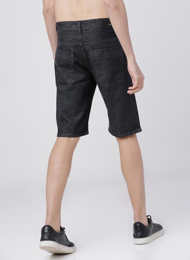 HIGHLANDER Solid Slim Fit Denim Shorts - Image 2