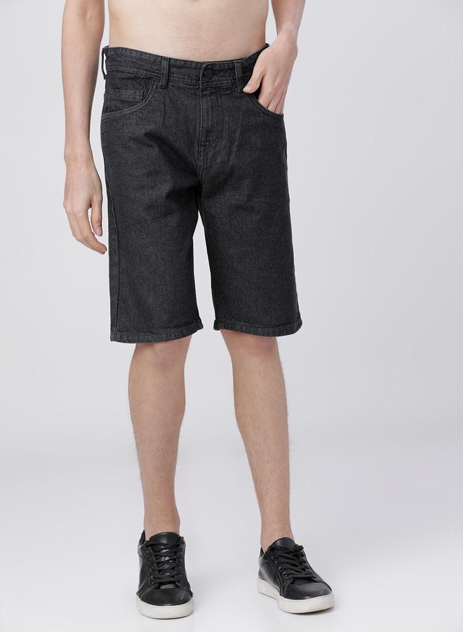 HIGHLANDER Solid Slim Fit Denim Shorts - Image 1