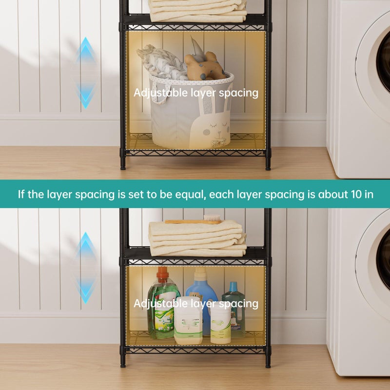 SINGAYE Shelf Closet Wire Shelvingï¼šAdjustable Metal Unit for Laundry Room Organization Bathroom Kitchen Home Storage Pantry Rack Shelves - Image 3