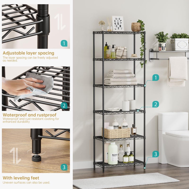 SINGAYE Shelf Closet Wire Shelvingï¼šAdjustable Metal Unit for Laundry Room Organization Bathroom Kitchen Home Storage Pantry Rack Shelves - Image 5