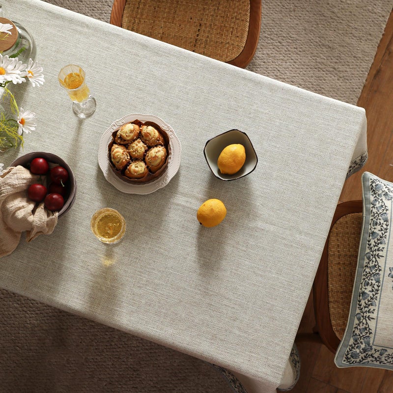 ISAENNE Designer Vintage Linen Elegant Long Tablecloth Rectangular,Chinoiserie Floral Table Cloth,Durable Decor Table Cover for Dining Thanksgiving Kitchen Christmas,63"*102"-Segerman B - Image 4