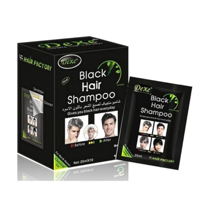 5pcs/lot Dexe Instant Hair Dye -Black Hair Shampoo,Only 5 Minutes Easy to Use