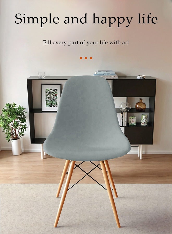 DUNISO 4-piece Waterproof Chair Covers,Stretch Chair Slipcovers, Removable Machine Washable Chair Protector Soft Touch Seat Covers for Dining Room Banquet Party Home Decoration (grey）  - Image 4