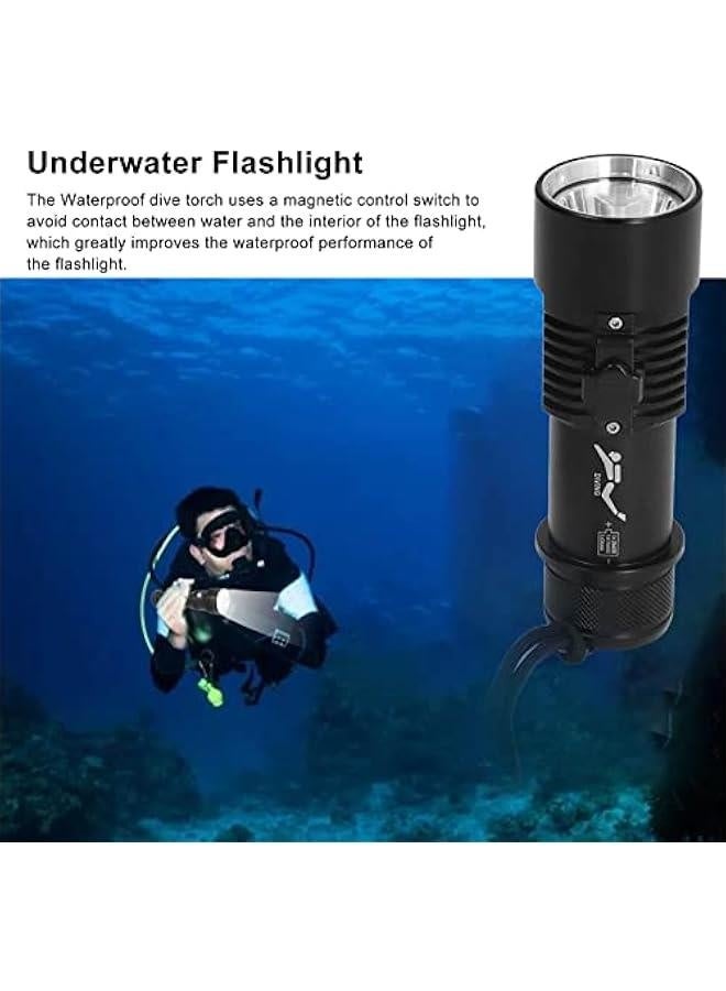 Diving Flashlight , Bright maximum 5000LM Scuba Dive Light , IPX8 watertight Submarine Flashlight Underwater 100 Meters for Depth Cave Diving - Image 2