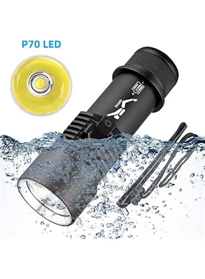 Diving Flashlight , Bright maximum 5000LM Scuba Dive Light , IPX8 watertight Submarine Flashlight Underwater 100 Meters for Depth Cave Diving - Image 5