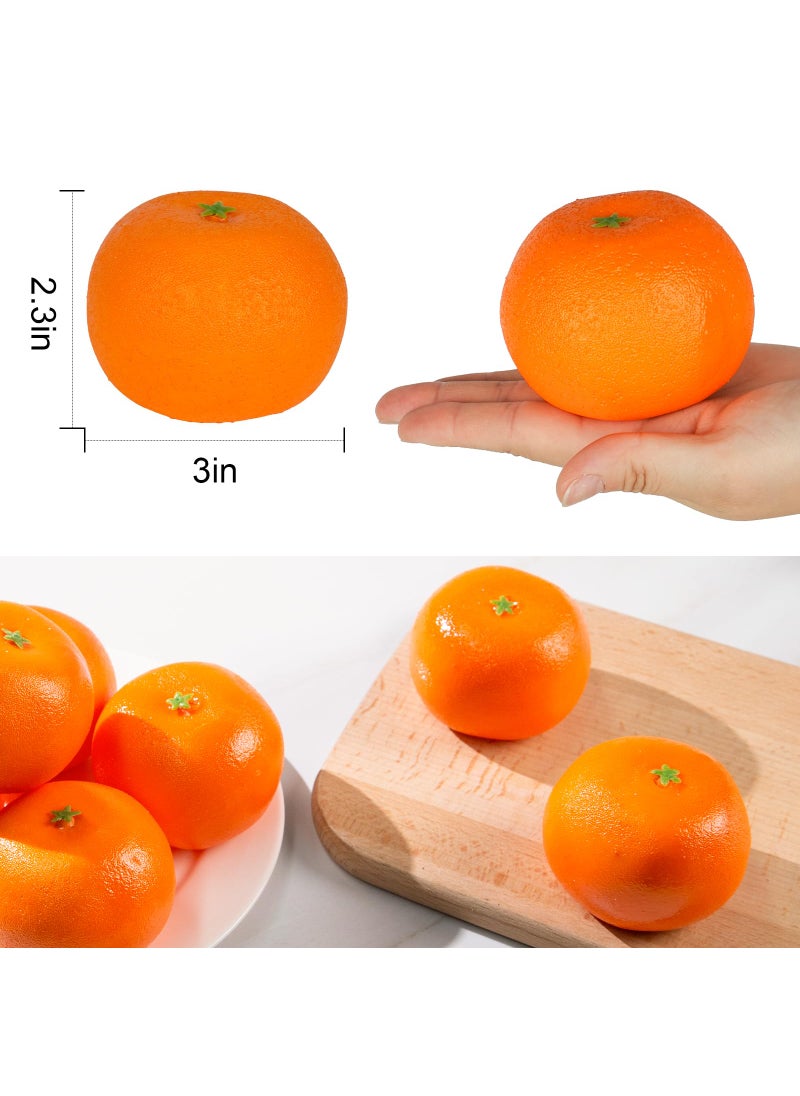 HAKSEN HAKSEN 12 PCS Fake Oranges  Artificial Fruits for Decoration Lifelike Fake Fruit Faux Oranges for Home Kitchen Cabinet Decor Photography Prop  - Image 2