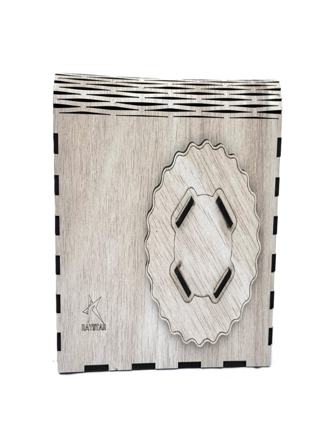 Raystar™ Wooden Desk Clock with Roman Numerals, Decorative Table Clock, Laser Cut Design - Image 2