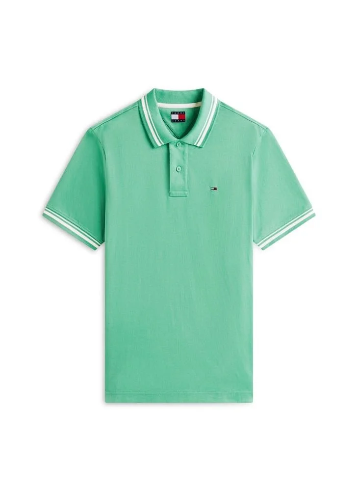 TOMMY JEANS  Tommy Flag Regular Fit Tipped Polo Shirt for Men | Best Price UAE