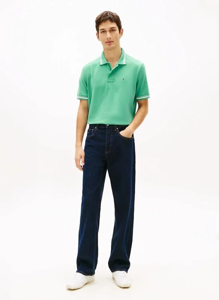 TOMMY JEANS  Tommy Flag Regular Fit Tipped Polo Shirt for Men | Best Price UAE