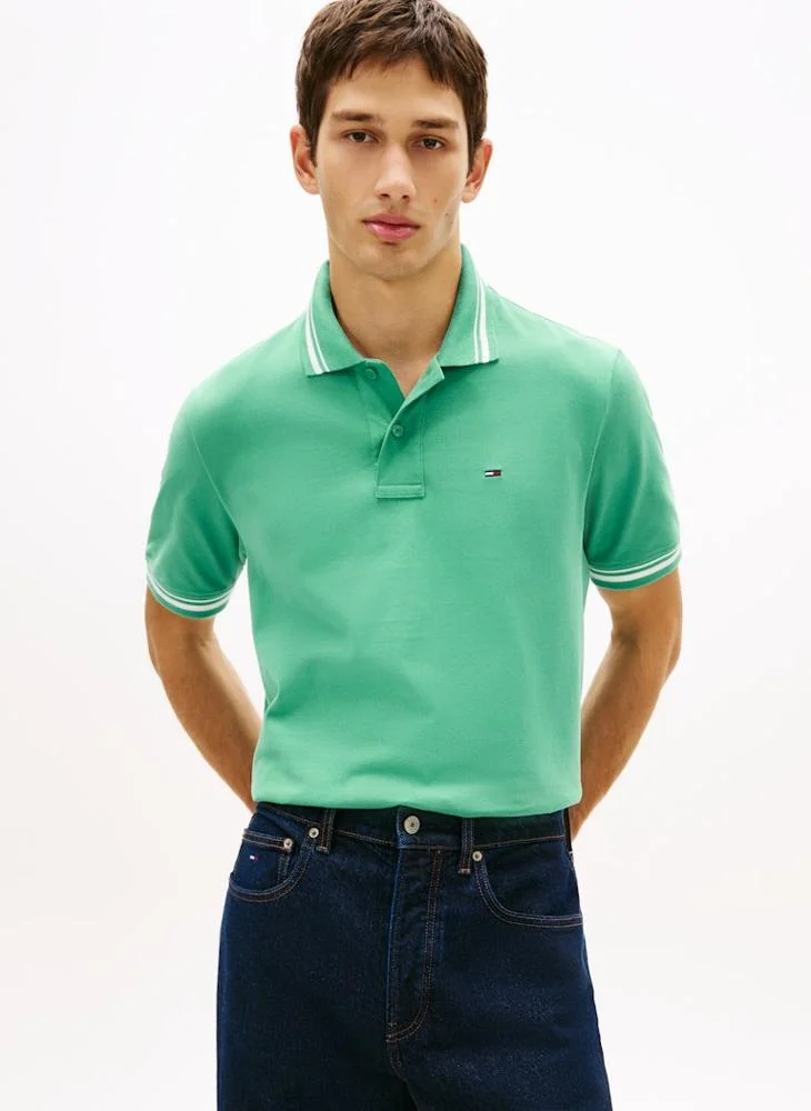 TOMMY JEANS  Tommy Flag Regular Fit Tipped Polo Shirt for Men | Best Price UAE
