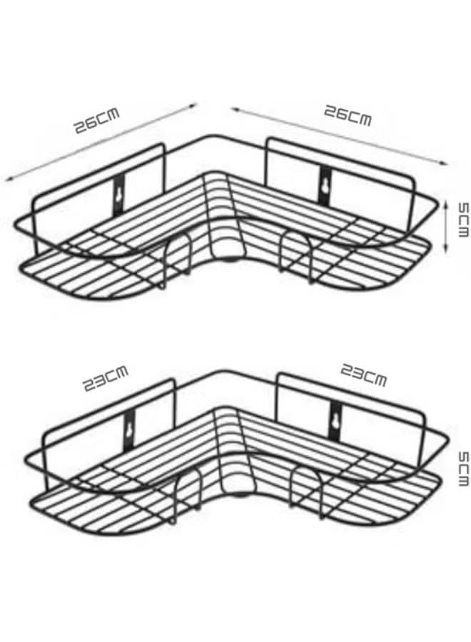منظم رفوف الزاوية - تصميم موفر للمساحة للتخزين الفعال، يناسب الزوايا بشكل مثالي، متين ومثالي للمطبخ والحمام وغرفة النوم - Image 2