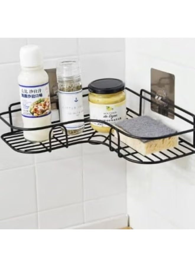 منظم رفوف الزاوية - تصميم موفر للمساحة للتخزين الفعال، يناسب الزوايا بشكل مثالي، متين ومثالي للمطبخ والحمام وغرفة النوم - Image 4