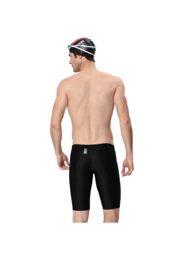 Loquat Yingfa Five-point Swimming Trunks Men's Knee-length Shark Skin Drag Reduction Quick-drying Fina Standard Competition Professional Training Swimming Trunks-Color:Y9205-2- - Image 5