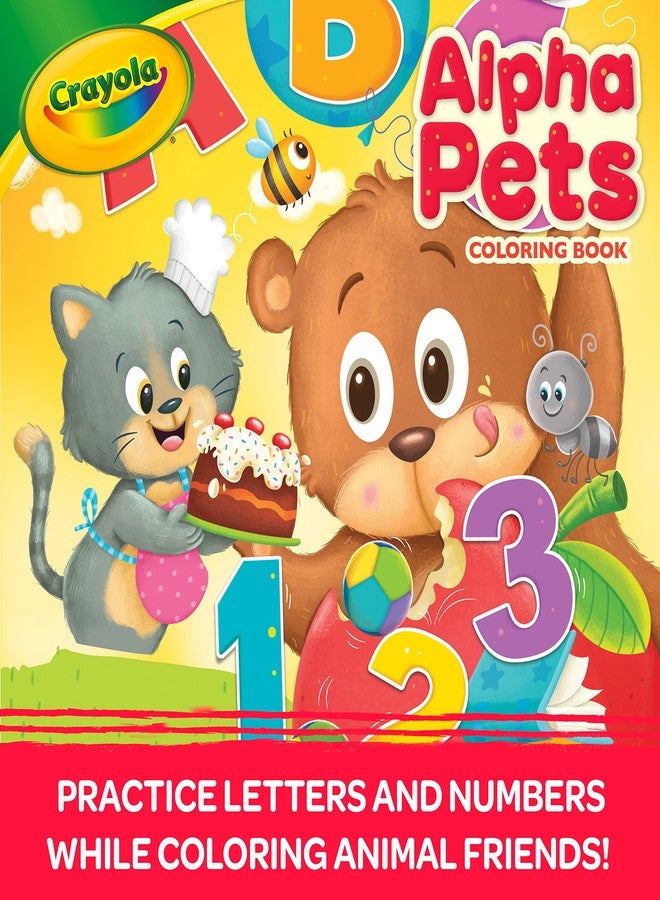 Crayola Alpha Pets Coloring Pages and Stickers, Number & Alphabet Coloring Book, Gift for Kids, 96 Pages - Image 4