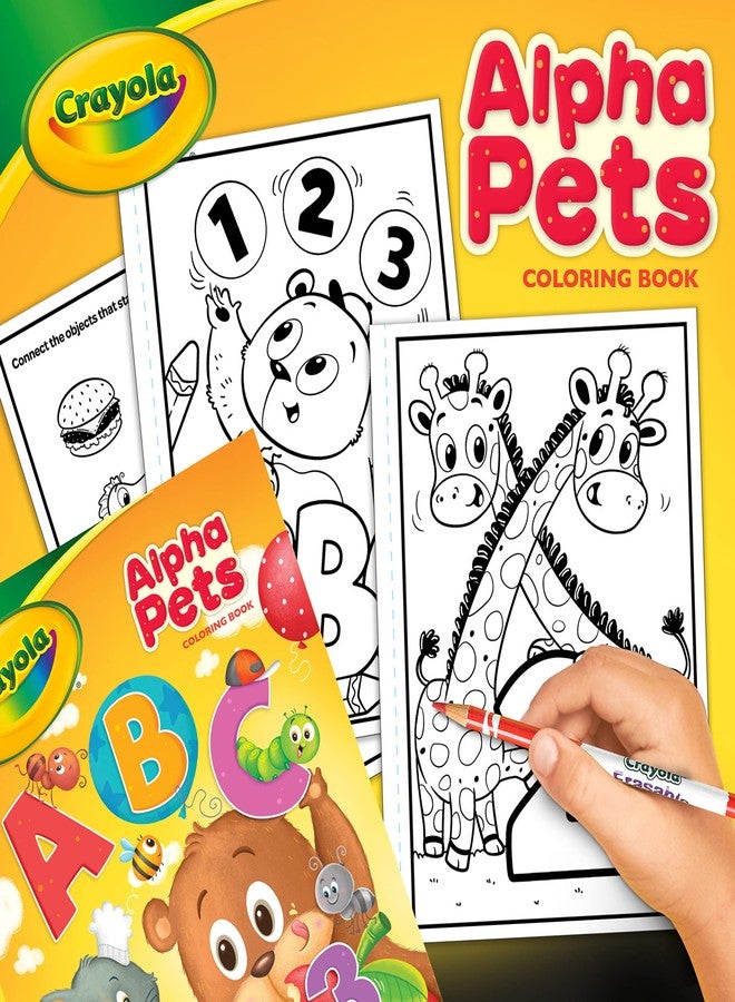 Crayola Alpha Pets Coloring Pages and Stickers, Number & Alphabet Coloring Book, Gift for Kids, 96 Pages - Image 2