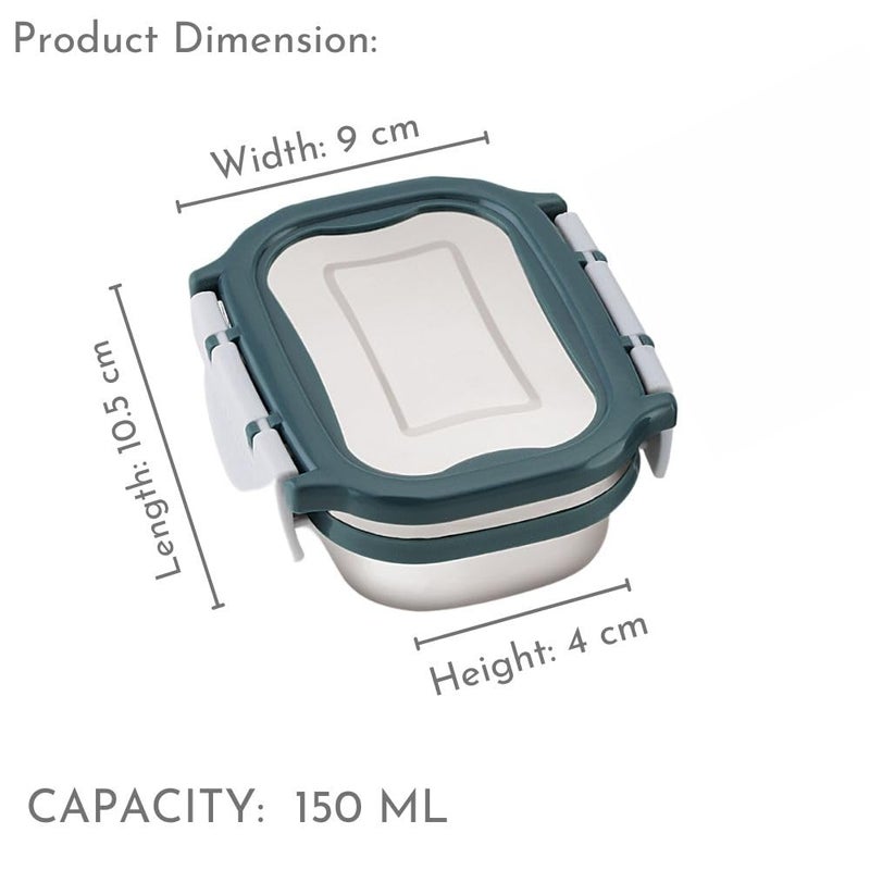 Magnus Spike Lunch Box SP (Green) - Stainless Steel Lunch Box Set with Leakproof Containers (800ml & 150ml) - Ideal Lunch Box for Kids & Lunch Boxes for Office Men, Women - Airtight & Insulated Design - Image 3