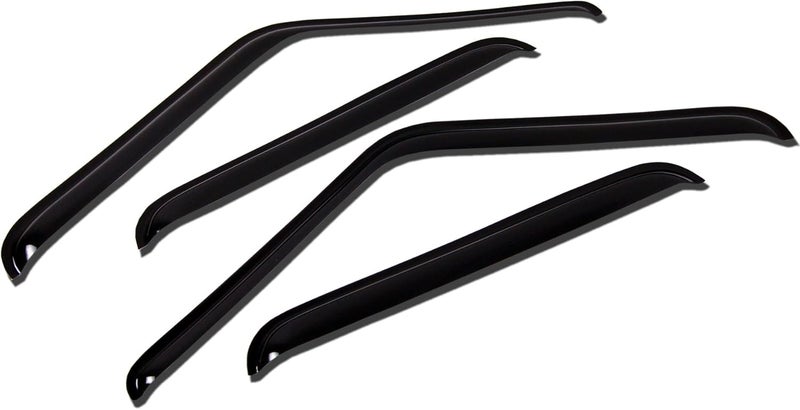 Tuningpros WV-925 Outside Mount Window Visor Deflector Rain Guard Dark Smoke 4 Pcs - Image 1