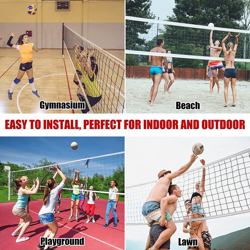 AMZ SPORTS NETS Polypropylene Professional Outdoor Sand, Grass Volleyball Nets Set (32X3 ft, Black) - Image 2