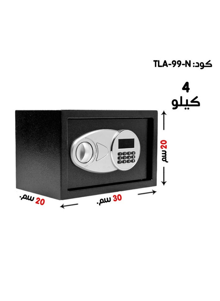 Luxury Fire-Resistant Digital Security Safe With Electronic Number Pad And Lock And Physical  Key 30*20*20  CM - Image 1
