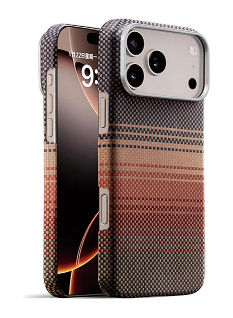 اووكاي جراب مغناطيسي لهاتف iPhone 17 Pro Max، متوافق مع MagSafe، جراب بسيط فائق النحافة وخفيف الوزن مع إحساس باللمس بدون غطاء، مصنوع من ألياف الأراميد 1500D (غروب الشمس) - Image 1