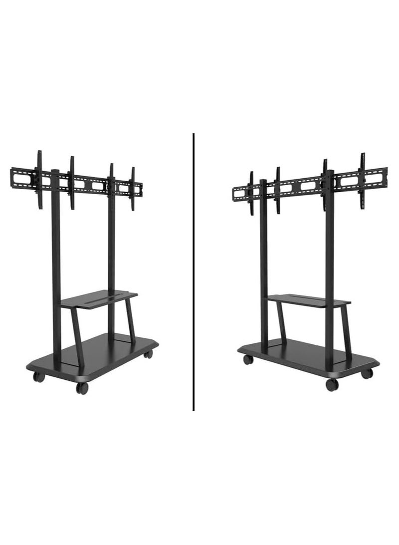 سكيل تك عربة حائط فيديو مزدوجة الشاشة، حامل تلفزيون متنقل لشاشتين حتى 55 بوصة، حامل متحرك عالي التحمل مع ارتفاع قابل للتعديل، وإمالة وإدارة الكابلات للمكتب أو المؤتمرات أو اللافتات الرقمية - SH-02VFS. - Image 5