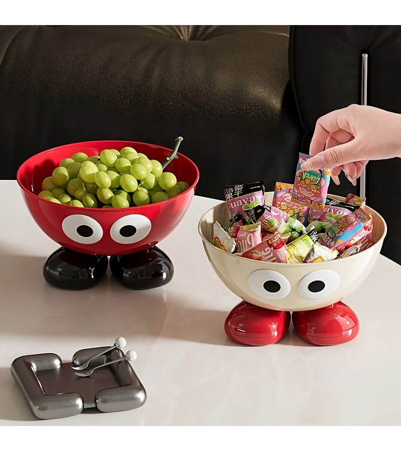 Transparent Cartoon Big Eyes Fruit Bowl With Feet Cute Snack Plate Home Living Room Coffee Table Creative Desktop Storage Bowl - Image 4