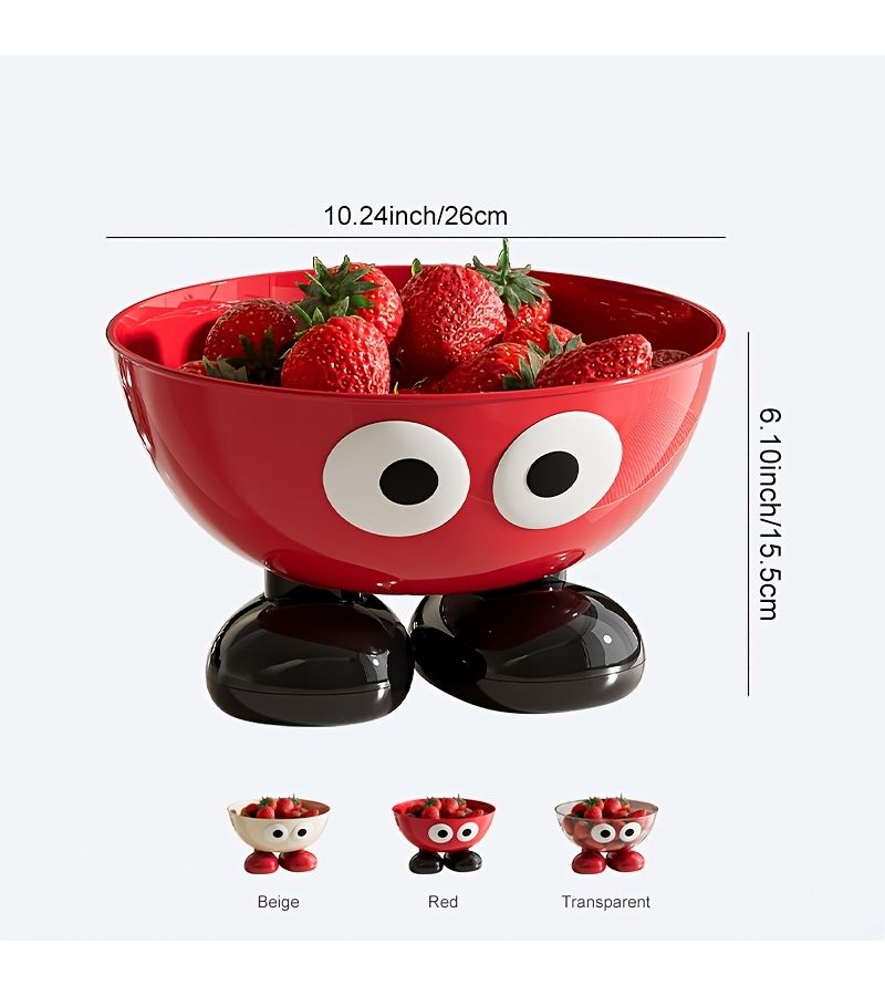 Transparent Cartoon Big Eyes Fruit Bowl With Feet Cute Snack Plate Home Living Room Coffee Table Creative Desktop Storage Bowl - Image 3