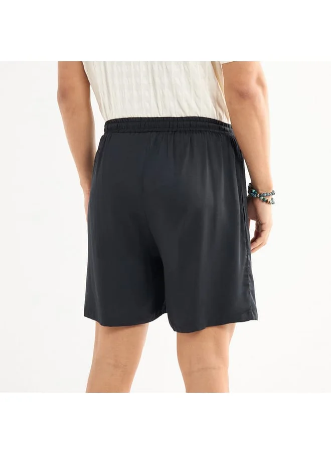 FAV Solid Shorts with Drawstring Closure and Pockets