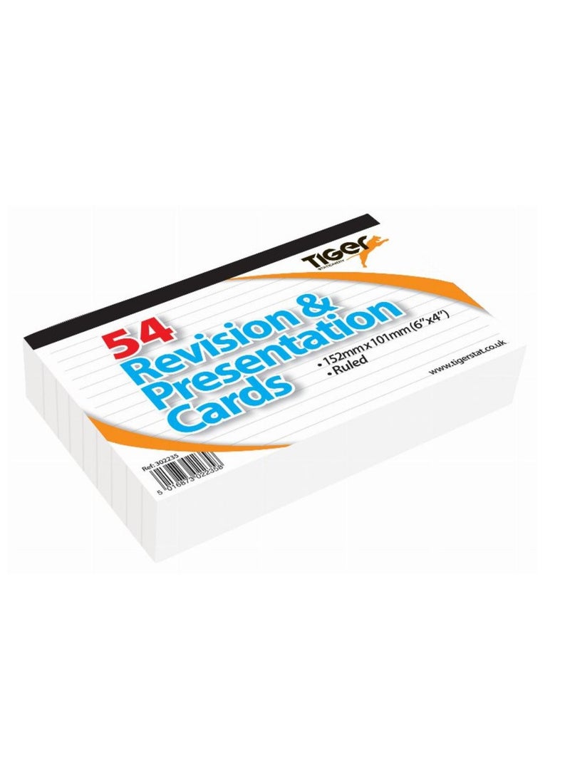 TIGER REVISION CARD RULED TOP BOUND WHT 6X4" 54 SHEET - Image 2