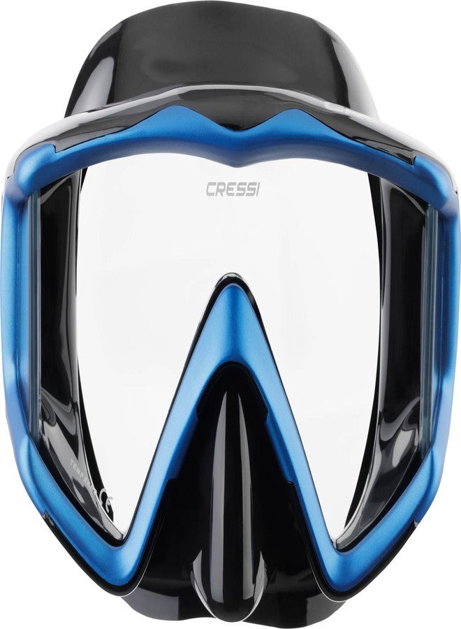 Cressi LIBERTY TRISIDE MASK SIL BLACK/FRAME BLUE - Image 1