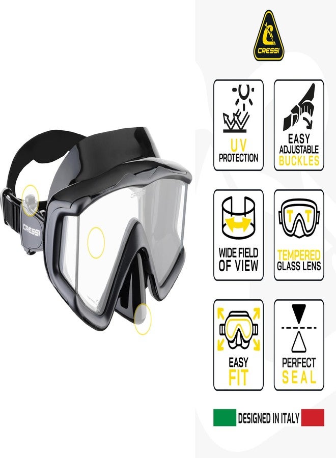 Cressi LIBERTY TRISIDE MASK SIL BLACK/FRAME BLUE - Image 3
